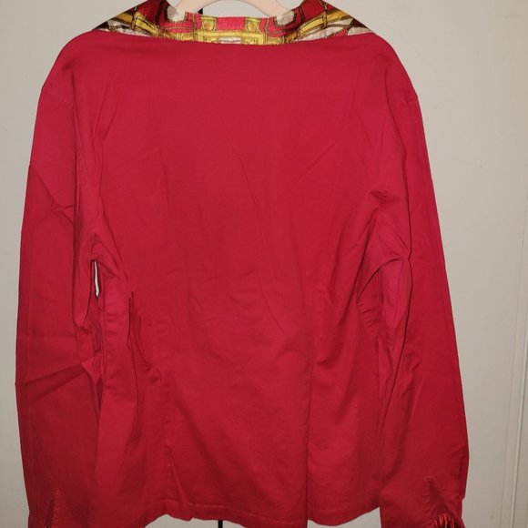 Nara Camicie Red/Chain Patterned Blouse - 1/US S - Picture 2 of 3